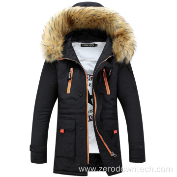 Casual Mens Winter Jackets Stand Collar Hooded Coat